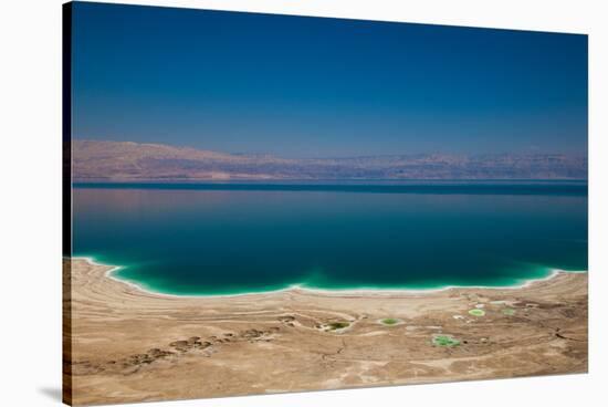 Elevated view of the Dead Sea, Metzoke Dragot, Israel-null-Stretched Canvas