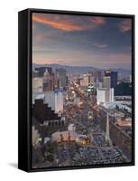 Elevated View of the Hotels and Casinos Along the Strip at Dusk, Las Vegas, Nevada, USA-Gavin Hellier-Framed Stretched Canvas