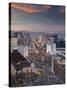 Elevated View of the Hotels and Casinos Along the Strip at Dusk, Las Vegas, Nevada, USA-Gavin Hellier-Stretched Canvas