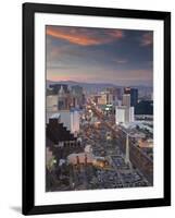 Elevated View of the Hotels and Casinos Along the Strip at Dusk, Las Vegas, Nevada, USA-Gavin Hellier-Framed Photographic Print