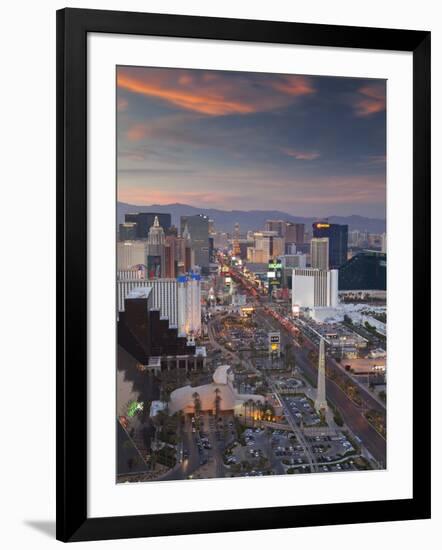 Elevated View of the Hotels and Casinos Along the Strip at Dusk, Las Vegas, Nevada, USA-Gavin Hellier-Framed Photographic Print