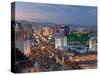 Elevated View of the Hotels and Casinos Along the Strip at Dusk, Las Vegas, Nevada, USA-Gavin Hellier-Stretched Canvas