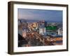 Elevated View of the Hotels and Casinos Along the Strip at Dusk, Las Vegas, Nevada, USA-Gavin Hellier-Framed Photographic Print