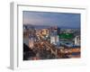 Elevated View of the Hotels and Casinos Along the Strip at Dusk, Las Vegas, Nevada, USA-Gavin Hellier-Framed Photographic Print