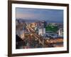 Elevated View of the Hotels and Casinos Along the Strip at Dusk, Las Vegas, Nevada, USA-Gavin Hellier-Framed Photographic Print