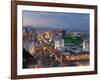 Elevated View of the Hotels and Casinos Along the Strip at Dusk, Las Vegas, Nevada, USA-Gavin Hellier-Framed Photographic Print