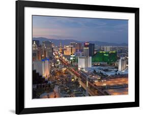 Elevated View of the Hotels and Casinos Along the Strip at Dusk, Las Vegas, Nevada, USA-Gavin Hellier-Framed Photographic Print