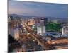 Elevated View of the Hotels and Casinos Along the Strip at Dusk, Las Vegas, Nevada, USA-Gavin Hellier-Mounted Photographic Print