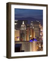 Elevated View of the Hotels and Casinos Along the Strip at Dusk, Las Vegas, Nevada, USA-Gavin Hellier-Framed Photographic Print