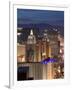 Elevated View of the Hotels and Casinos Along the Strip at Dusk, Las Vegas, Nevada, USA-Gavin Hellier-Framed Photographic Print