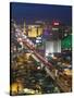 Elevated View of the Hotels and Casinos Along the Strip at Dusk, Las Vegas, Nevada, USA-Gavin Hellier-Stretched Canvas