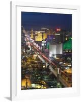 Elevated View of the Hotels and Casinos Along the Strip at Dusk, Las Vegas, Nevada, USA-Gavin Hellier-Framed Photographic Print