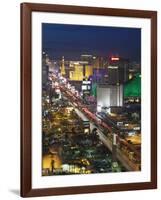 Elevated View of the Hotels and Casinos Along the Strip at Dusk, Las Vegas, Nevada, USA-Gavin Hellier-Framed Photographic Print