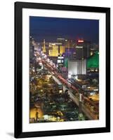 Elevated View of the Hotels and Casinos Along the Strip at Dusk, Las Vegas, Nevada, USA-Gavin Hellier-Framed Photographic Print