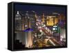 Elevated View of the Hotels and Casinos Along the Strip at Dusk, Las Vegas, Nevada, USA-Gavin Hellier-Framed Stretched Canvas