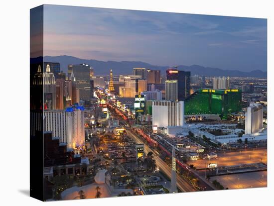 Elevated View of the Hotels and Casinos Along the Strip at Dusk, Las Vegas, Nevada, USA-Gavin Hellier-Stretched Canvas