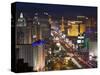 Elevated View of the Hotels and Casinos Along the Strip at Dusk, Las Vegas, Nevada, USA-Gavin Hellier-Stretched Canvas