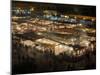 Elevated view of the Jemaa el-Fna at night, Marrakesh, Morocco-null-Mounted Photographic Print