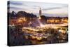 Elevated View of the Koutoubia Mosque at Dusk from Djemaa El-Fna-Gavin Hellier-Stretched Canvas