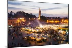 Elevated View of the Koutoubia Mosque at Dusk from Djemaa El-Fna-Gavin Hellier-Mounted Photographic Print