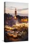 Elevated View of the Koutoubia Mosque at Dusk from Djemaa El-Fna-Gavin Hellier-Stretched Canvas