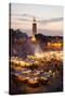 Elevated View of the Koutoubia Mosque at Dusk from Djemaa El-Fna-Gavin Hellier-Stretched Canvas