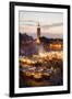 Elevated View of the Koutoubia Mosque at Dusk from Djemaa El-Fna-Gavin Hellier-Framed Photographic Print