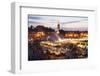 Elevated View of the Koutoubia Mosque at Dusk from Djemaa El-Fna-Gavin Hellier-Framed Photographic Print