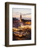 Elevated View of the Koutoubia Mosque at Dusk from Djemaa El-Fna-Gavin Hellier-Framed Photographic Print