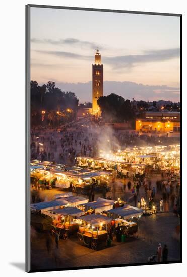 Elevated View of the Koutoubia Mosque at Dusk from Djemaa El-Fna-Gavin Hellier-Mounted Photographic Print