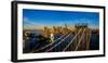 Elevated view of the Manhattan Bridge, New York City, New York State, USA-null-Framed Photographic Print