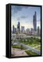 Elevated View of the Modern City Skyline and Central Business District-Gavin-Framed Stretched Canvas