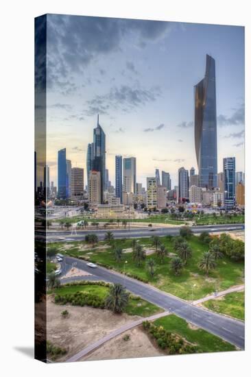 Elevated View of the Modern City Skyline and Central Business District-Gavin-Stretched Canvas