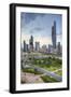 Elevated View of the Modern City Skyline and Central Business District-Gavin-Framed Photographic Print