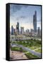 Elevated View of the Modern City Skyline and Central Business District-Gavin-Framed Stretched Canvas