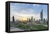 Elevated View of the Modern City Skyline and Central Business District-Gavin-Framed Stretched Canvas