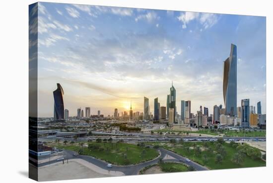 Elevated View of the Modern City Skyline and Central Business District-Gavin-Stretched Canvas