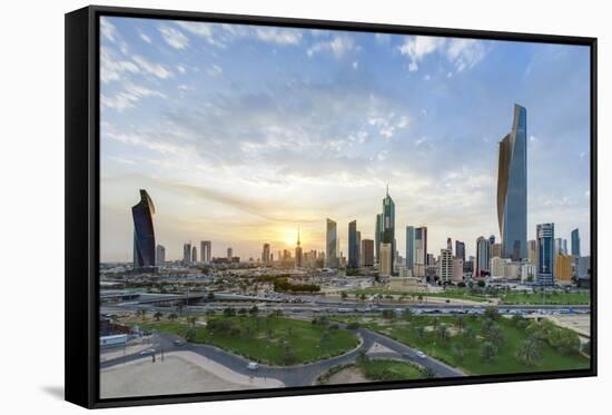 Elevated View of the Modern City Skyline and Central Business District-Gavin-Framed Stretched Canvas