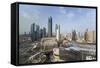 Elevated View of the Modern City Skyline and Central Business District-Gavin-Framed Stretched Canvas