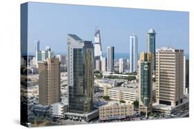 Elevated View of the Modern City Skyline and Central Business District-Gavin-Stretched Canvas