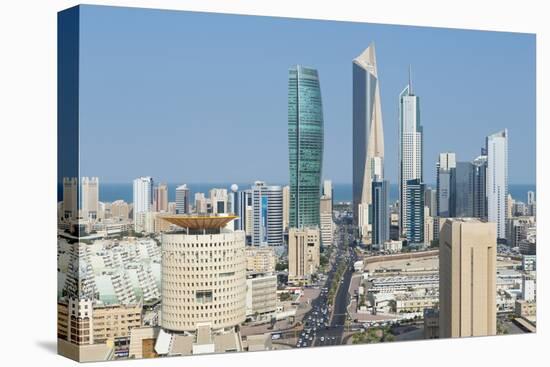 Elevated View of the Modern City Skyline and Central Business District-Gavin-Stretched Canvas