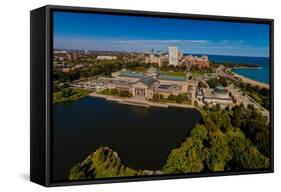 Elevated view of the Museum of Science and Industry, Chicago, Illinois, USA-null-Framed Stretched Canvas