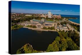 Elevated view of the Museum of Science and Industry, Chicago, Illinois, USA-null-Stretched Canvas