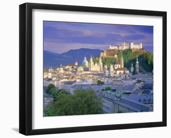 Elevated View of the Old City, Kollegienkirche and Cathedral Domes, Salzburg, Tirol, Austria-Gavin Hellier-Framed Photographic Print