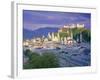 Elevated View of the Old City, Kollegienkirche and Cathedral Domes, Salzburg, Tirol, Austria-Gavin Hellier-Framed Photographic Print