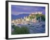 Elevated View of the Old City, Kollegienkirche and Cathedral Domes, Salzburg, Tirol, Austria-Gavin Hellier-Framed Photographic Print