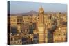 Elevated View of the Old City of Sanaa, UNESCO World Heritage Site, Yemen, Middle East-Bruno Morandi-Stretched Canvas