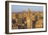 Elevated View of the Old City of Sanaa, UNESCO World Heritage Site, Yemen, Middle East-Bruno Morandi-Framed Photographic Print