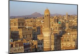 Elevated View of the Old City of Sanaa, UNESCO World Heritage Site, Yemen, Middle East-Bruno Morandi-Mounted Photographic Print