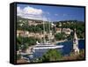 Elevated View of the Old Town and Harbour, Cavtat, Dubrovnik Riviera, Dalmatia, Croatia-Gavin Hellier-Framed Stretched Canvas